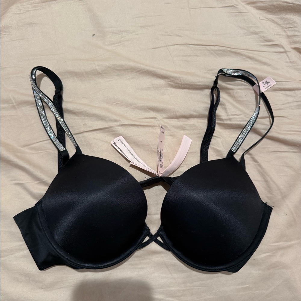 Victoria Secret’s Black Push Up Bra with Silver Accents